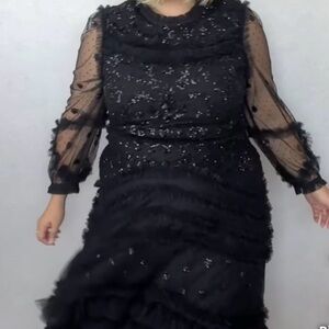 Ivy City Co Black Sequin Maxi Dress